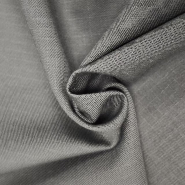 240GSM Cotton Nylon Blended Tear Resistant Gray Rire-Resistant Twill Woven Fabric